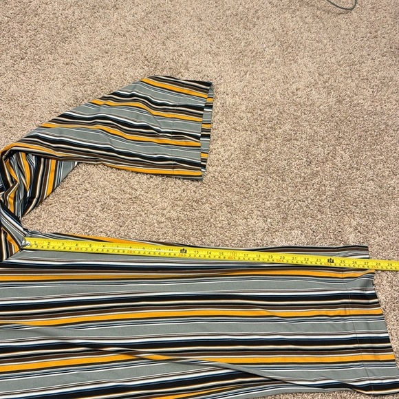 Emma & Michele Gold Gray Brown Black Brown Striped Belted Jumpsuit Sz Medium - Picture 6 of 9